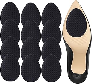 12PCS Shoe Sole Protector, Shoe Grips on Bottom of Shoes, Non-Slip Shoe Pads for Bottom of Shoes, Premium Rubber Self Adhesive Anti-Slip Shoe Grips Stickers, High Heels Non-Skid Sole Protector