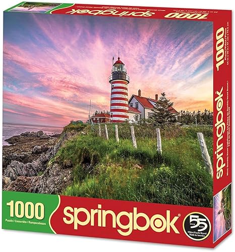Miniatura 2 de Springbok Rompecabezas - West Quoddy Head Lighthouse - Rompecabezas de 1000 piezas - Rompecabezas grande de 30 x 24 pulgadas - Hecho en Estados