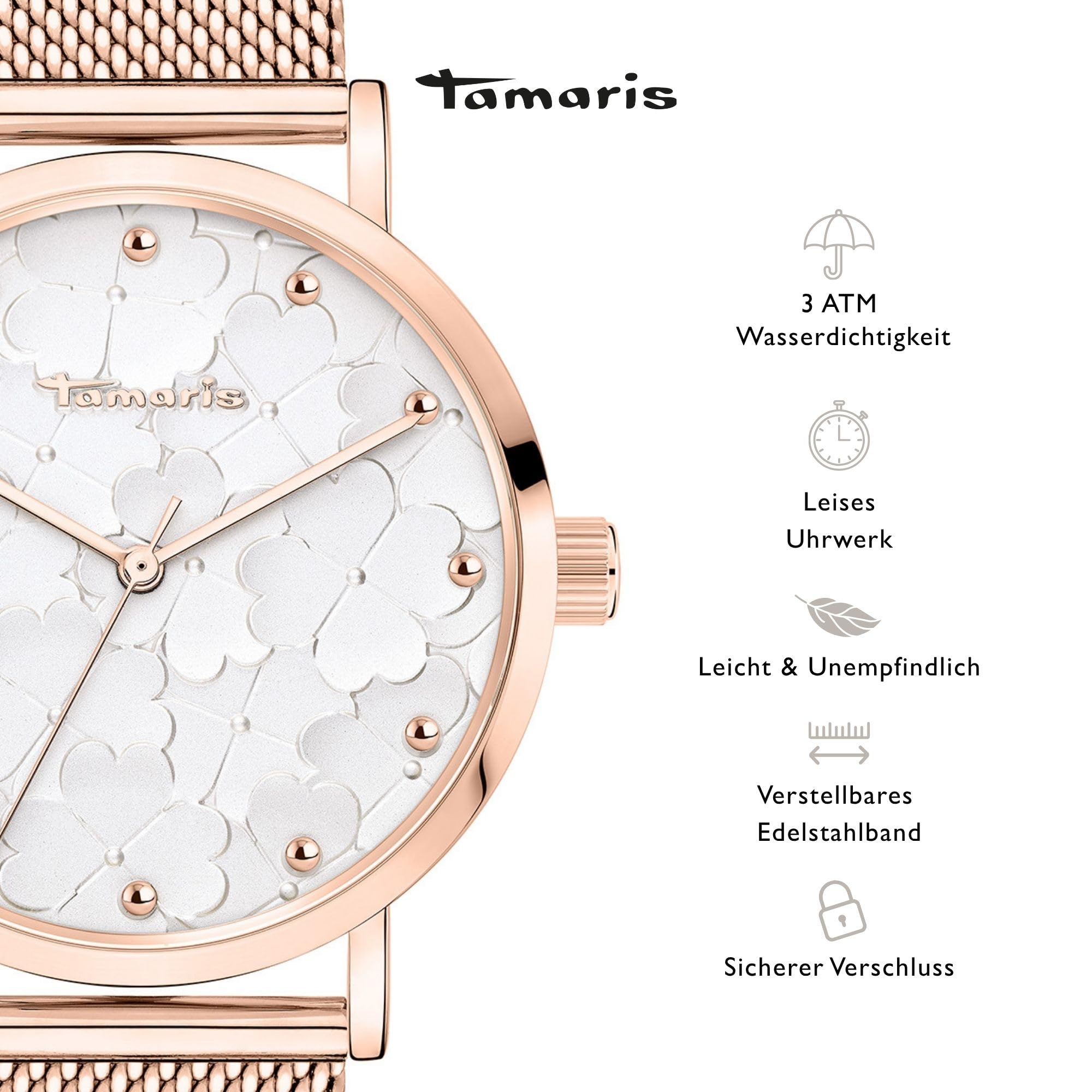 Tamaris Damenuhr - Armbanduhr für Damen analog 38mm