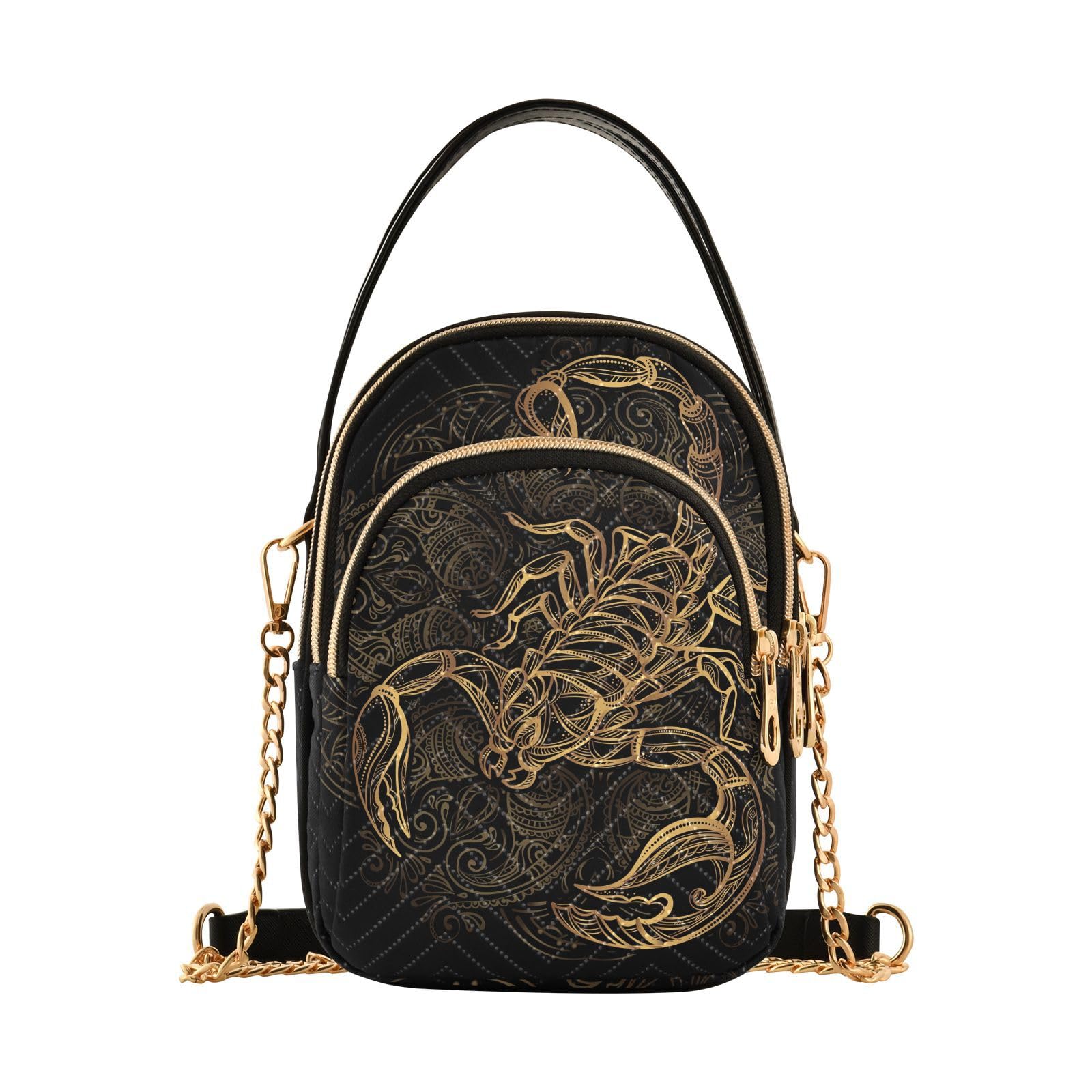 Ouhene Phone Purses for Women Scorpion Casual Printing Shoulder Phone Purse Chain Purse for Women