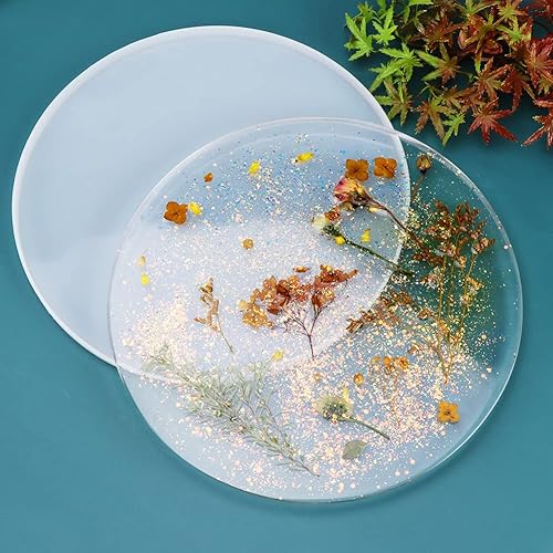 Miniatura 4 de Moldes de bandeja de resina, moldes redondos para bandeja rodante, moldes de bandeja de silicona, moldes de bandeja enrollable de 11.8 pulgadas para