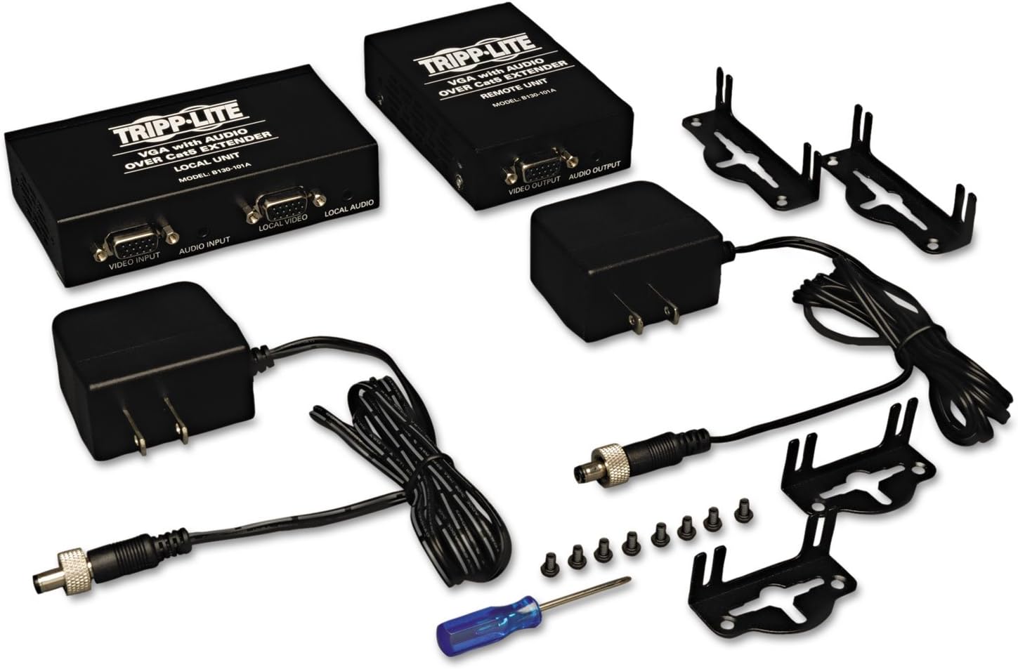 TRIPP LITE B130-101A VGA + Audio Over Cat5 (110 Type) Extender Kit TAA GSA