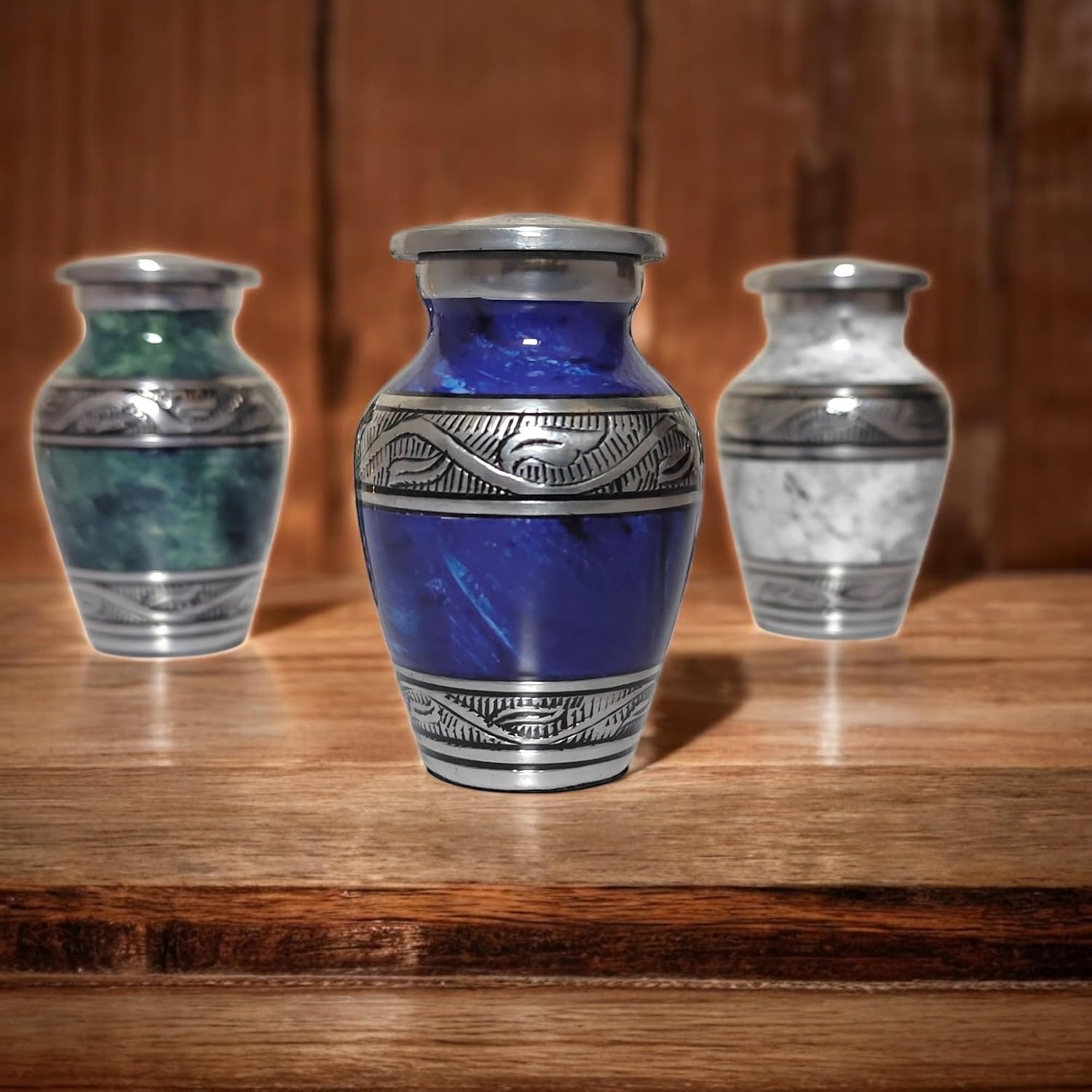 Keepsake for Human Ashes Adult, Burial Urns, Decorative Urn, Funeral Urns, Cremation Urn, Marble Finish with Box, Memorial Container for Adult, Infant & Pet Remains (Cosmic Blue, Keepsake)
