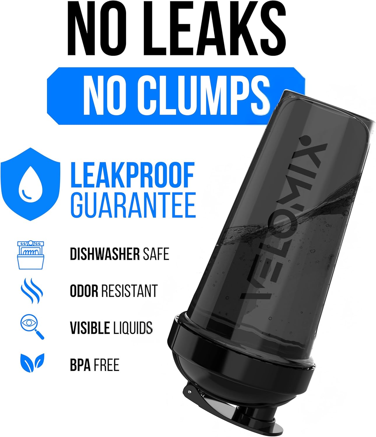 VELOMIX -4 Pack- 28 oz Protein Shaker Bottles for Protein Mixes - 4x Wire Whisk | Leak Proof Shaker Cups for Protein Shakes | Protein Shaker Bottle Pack (Silver Mix) - Image 3