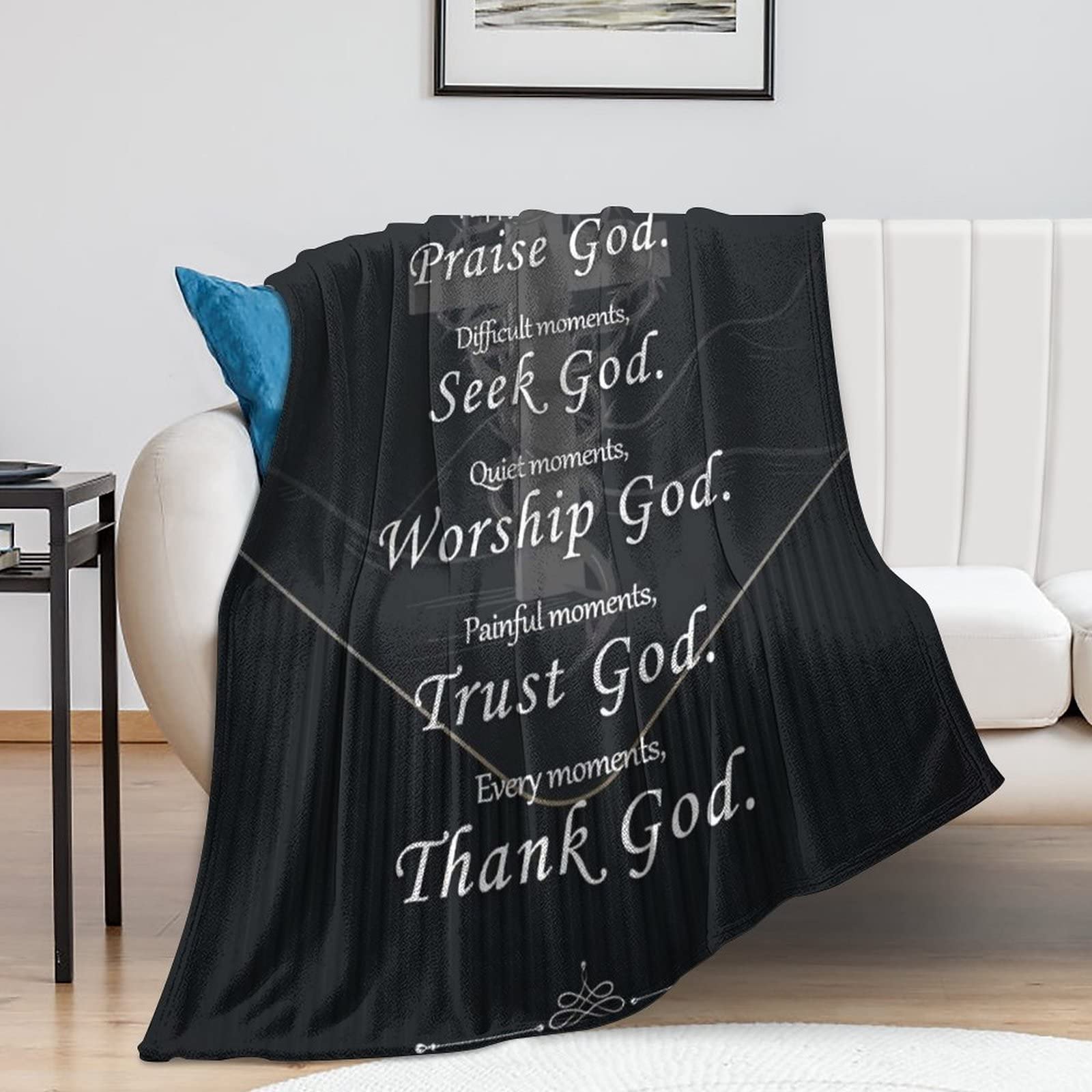 Christian Blanket with Inspirational Thoughts and Prayers Religious