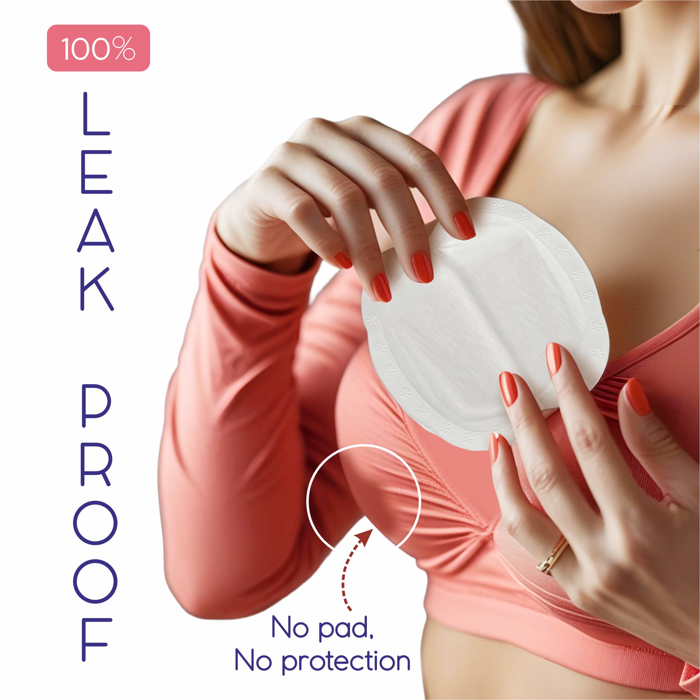 Littloo Ultra Thin Disposable Nursing Breast Pads - 12 Count (Pack of 3) | Super Absorbent, Individually Wrapped, Leak-Proof & Soft | Lightweight, Waterproof & Breathable 3