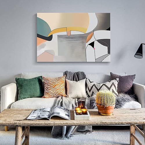 Miniatura 197 de Lienzo artístico para pared, pinturas de arte abstracto, fantasía azul, grafiti colorido sobre fondo blanco; decoración artística moderna para sala