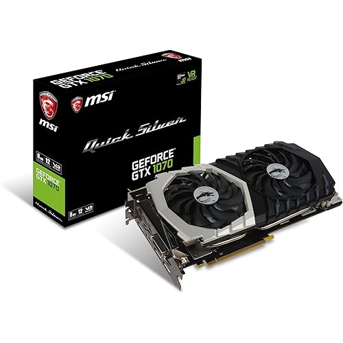MSI Gaming GeForce GTX 1070 8GB GDDR5 SLI DirectX 12 VR Ready Graphics Card (GTX 1070 Quick Silver 8G OC)