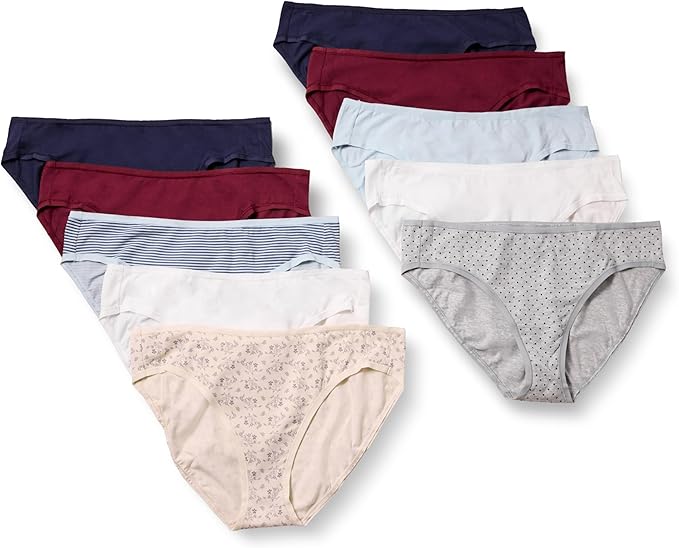 Amazon Essentials Braguita de Bikini de algodón (Disponible en Tallas Grandes) Mujer, Paquetes Múltiples