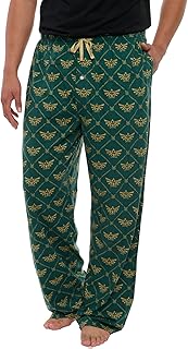 Nintendo Mens Lounge Pants Legend of Zelda Pajama Bottoms Green | Officially Licensed Nintendo 100% Cotton Sleep PJs Pockets Drawstring