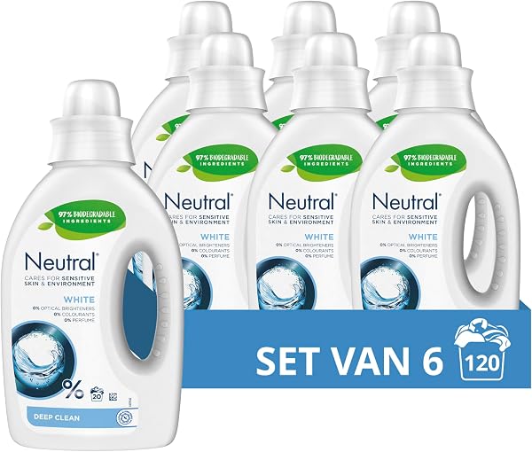 Neutral Wit Vloeibaar Wasmiddel 6 x 20 wasbeurten