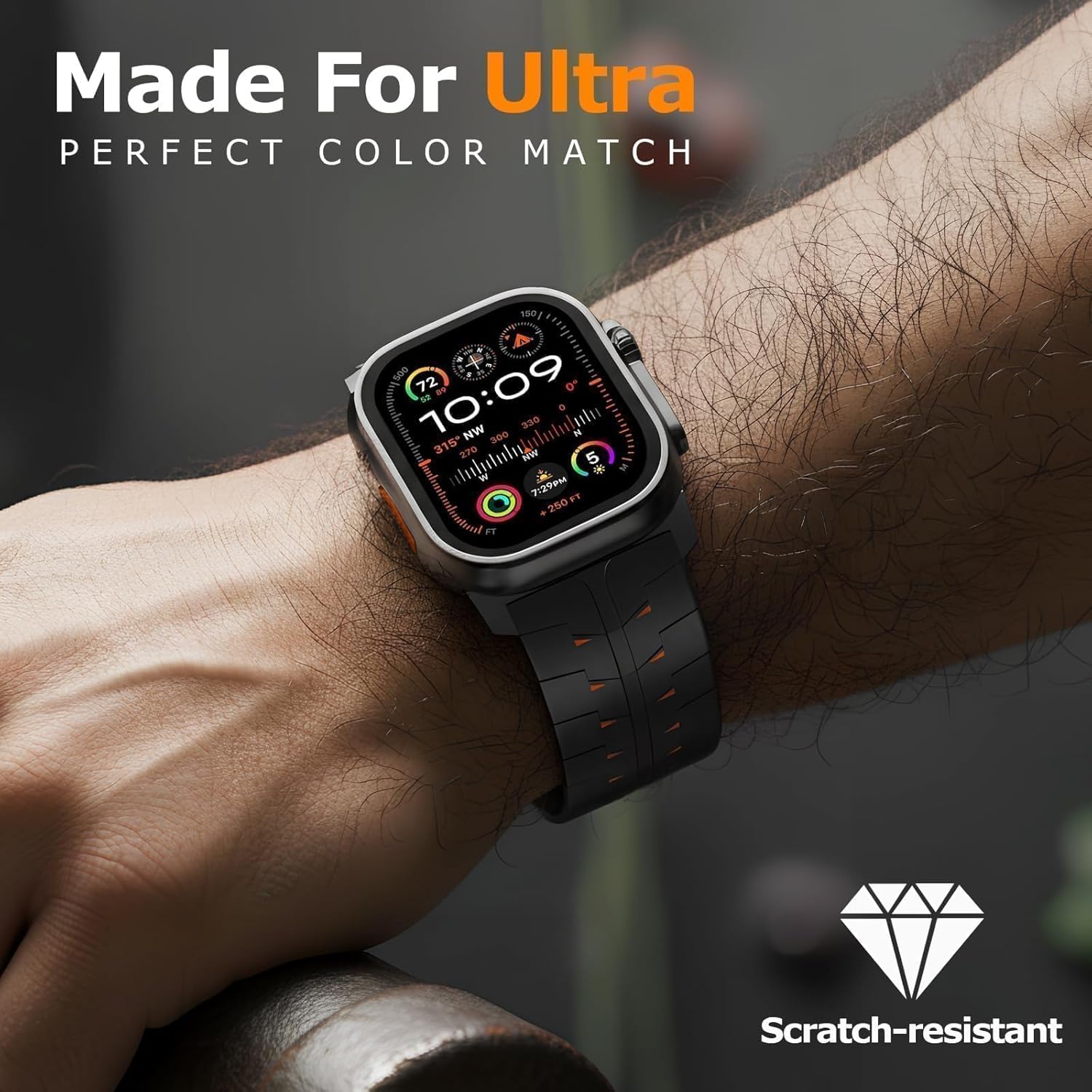 MOLOPPO】99% Pure Titanium Band | for Apple Watch Ultra 1/2/3 (49mm) | Secure Double Locking Clasp | Adjustable Titanium Watch Band