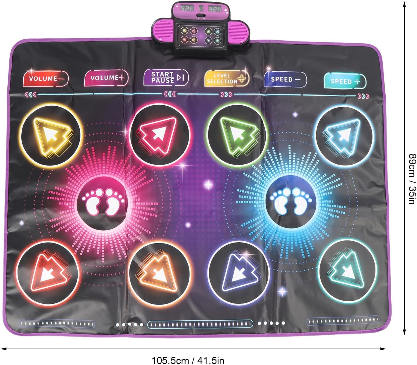 Electronic Dance Mat, Interactive Music Game Pad, Built in Music Dual Player Interactive Dance Game Pad for Kids 2 Player Mode for Home Use