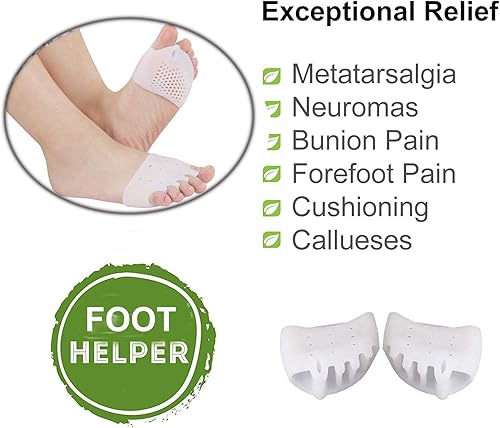 Miniatura 2 de Almohadillas de gel metatarsiano, separadores de dedos, almohadillas de férula para juanetes para Hallux Valgus, puntera de martillo, almohadillas