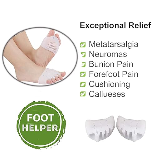 Miniatura 2 de Almohadillas de gel metatarsiano, separadores de dedos, almohadillas de férula para juanetes para Hallux Valgus, puntera de martillo, almohadillas