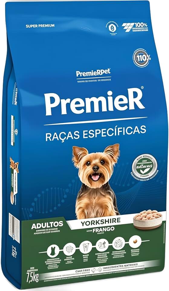 Premier Pet Ração Premier Raças Específicas Yorkshire Para Cães Adultos 7.5 Kg (Pacote De 1)
