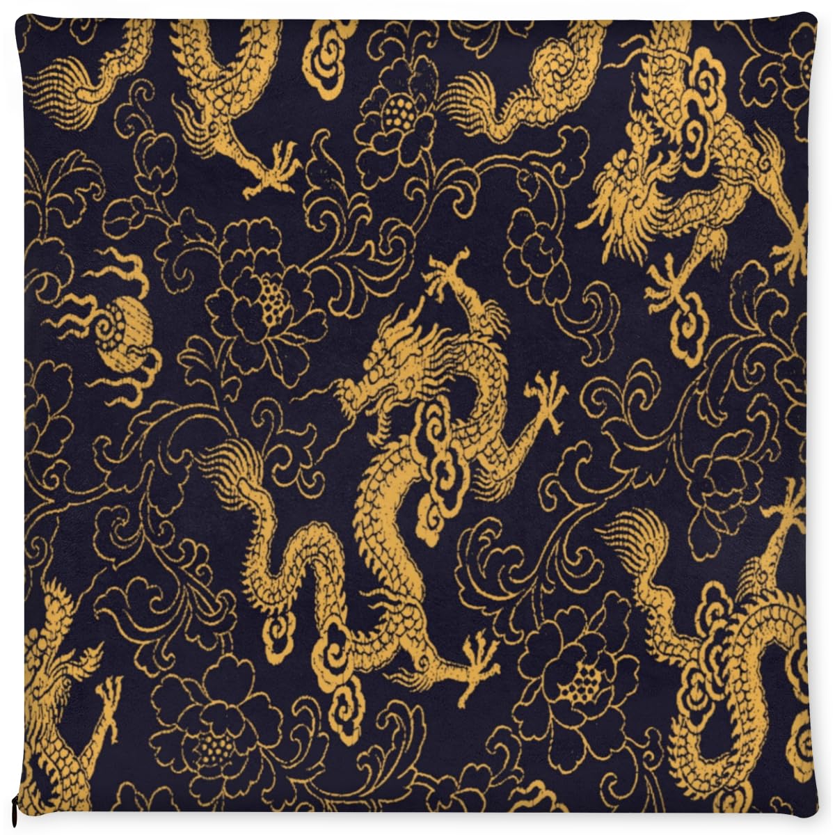 KOBLEN Chinese Vintage Dragon Kitchen Chair Cushion Seat Cushion with Foam Padding Comfortable Pad for Dining Room Office Chairs, 16