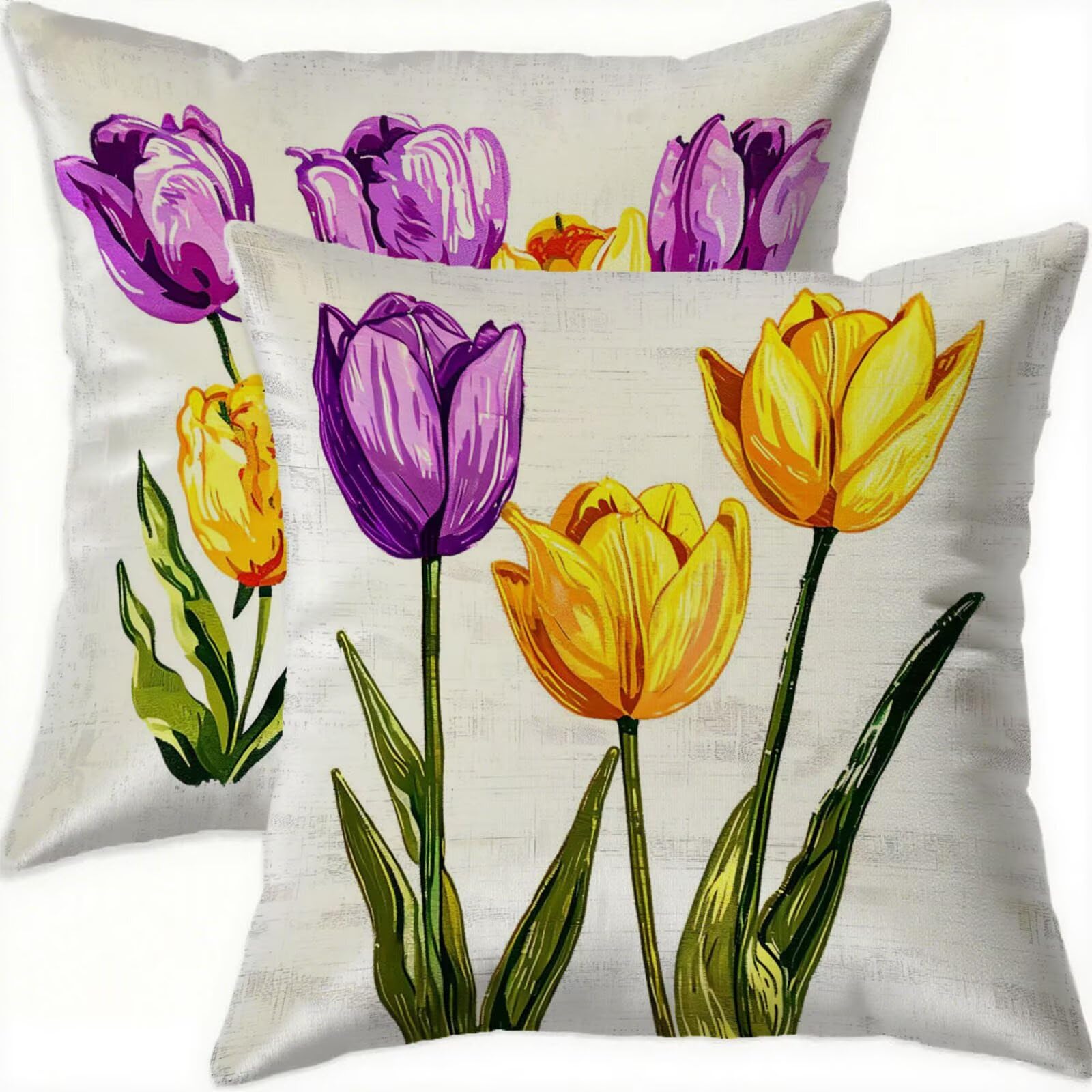 Housse coussin 65x65cm violet velours imperméable pour canapé et salon