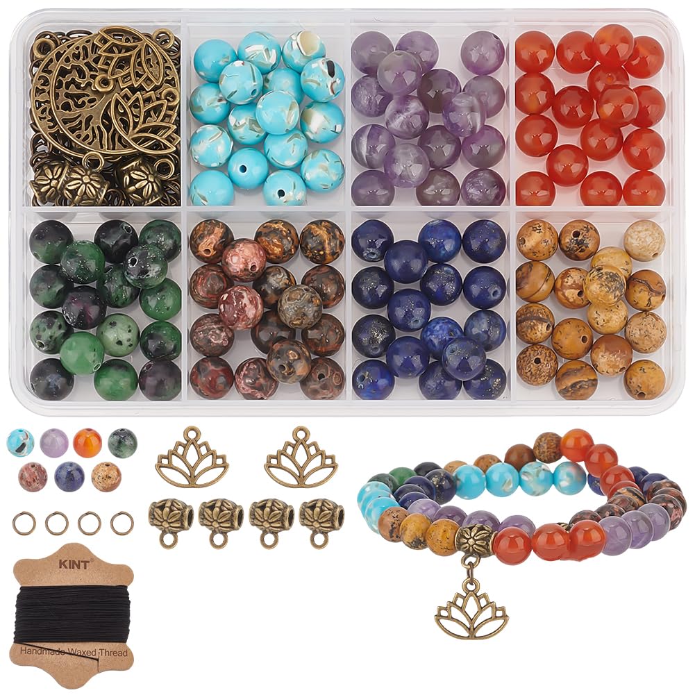 Amazon.co.jp: OLYCRAFT 約122点 数珠制作キット 天然石ビーズ 