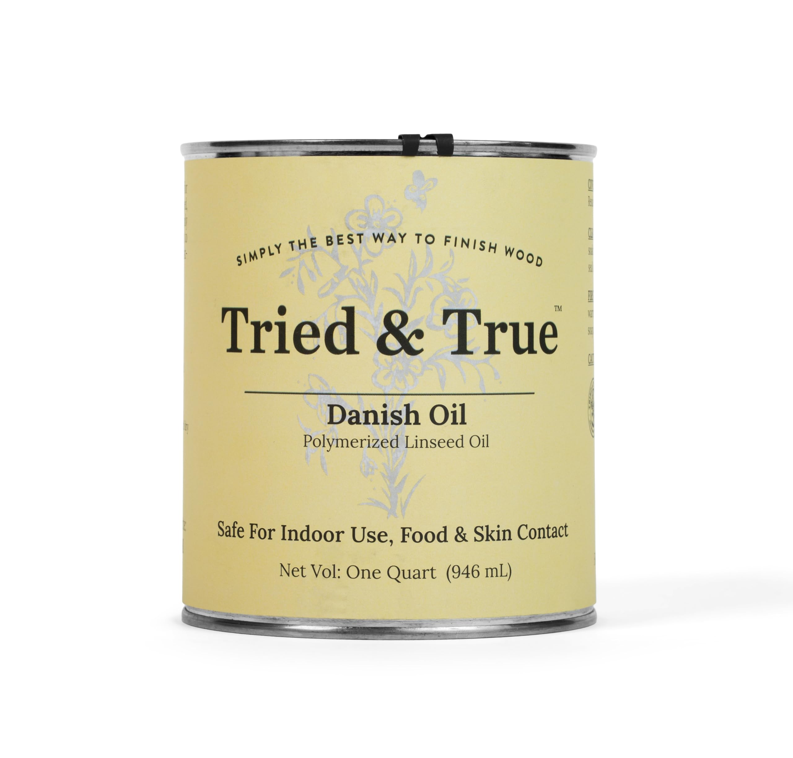 Tried & True Danish Oil, Quart - Pure Polymerized Linseed Oil Wood Finish, Ideal for Furniture, Rustic Pieces, & Priming Wood for Other Oil or epoxy-Based Products - Food Safe, Simple, Fast Curing