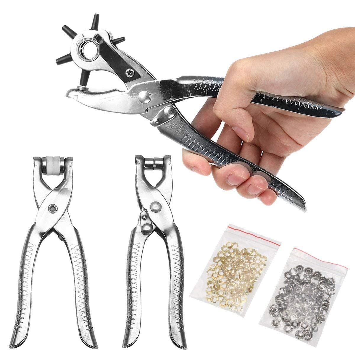 Pens 3-in-1 Leather Belt Hole Punch and Eyelet Pliers and Snap Button Setter Tool Kit, Grommet Setting - Set of 3 (B09P4Y44MB) Amazon Price History, Amazon Price Tracker