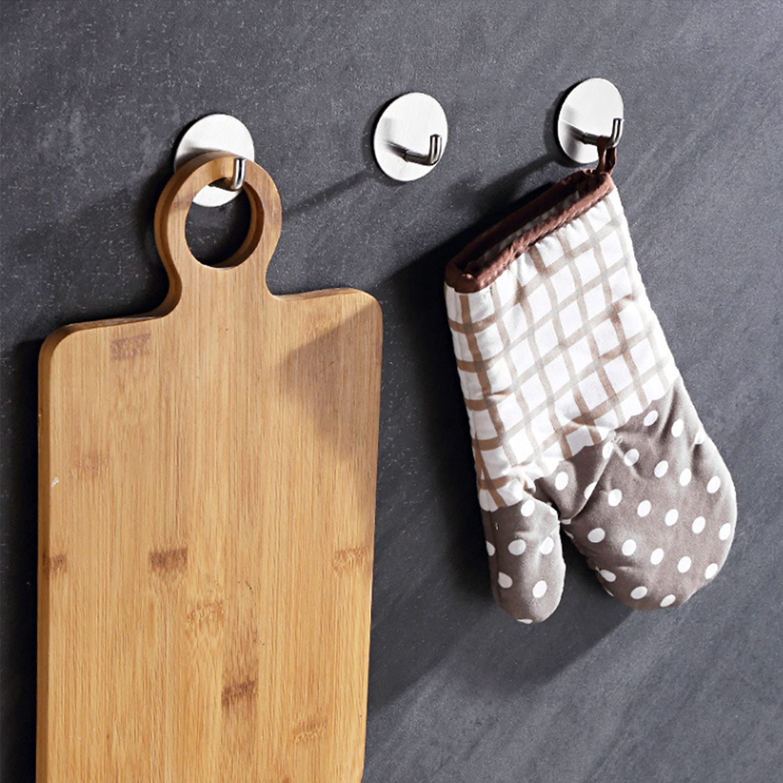 4 Stück Klebehaken Schwarz - Edelstahl Haken Ohne Bohren Für Bad & Küche