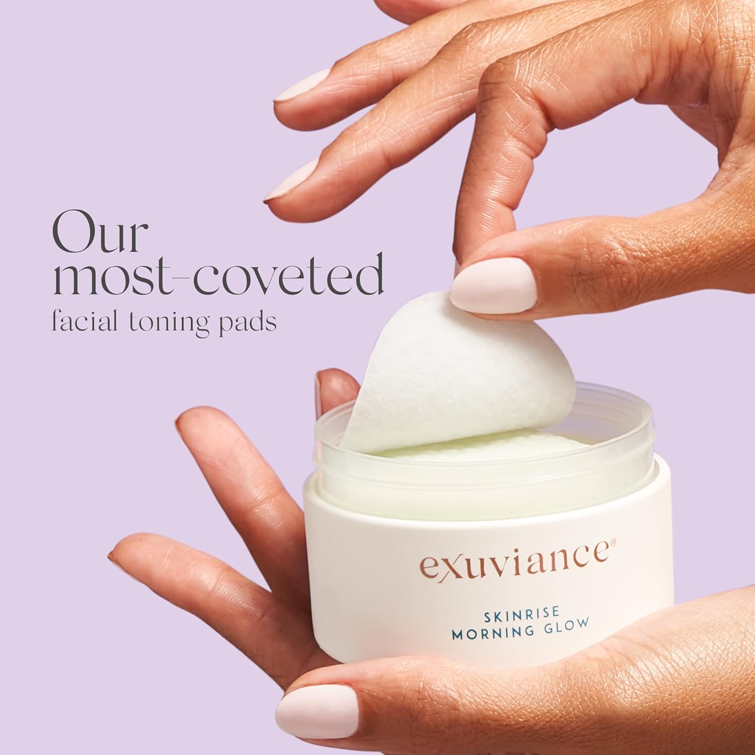 EXUVIANCE SkinRise Morning Glow, Anti Aging Facial Toning Pads |Gently Exfoliates and Hydrates Skin's Moisture Barrier, with PHA/Bionics, Green Tea & Cucumber Extract, 1.7 Fl oz - Image 4