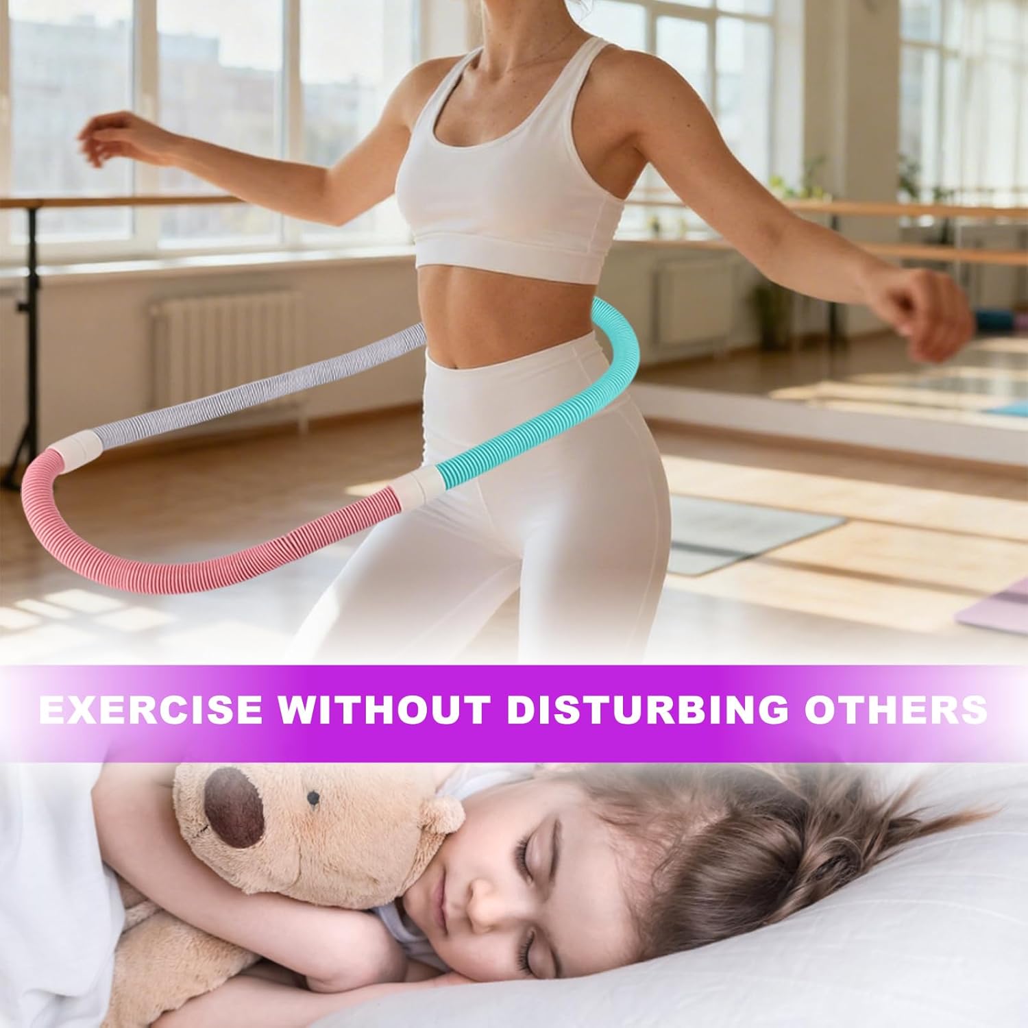 Quiet Weighted, Waist-Friendly Silent Design Weighted Soft Spring Portable Slimming Fitness Tool for Adult Home Gym Core Workout Fat Burning
