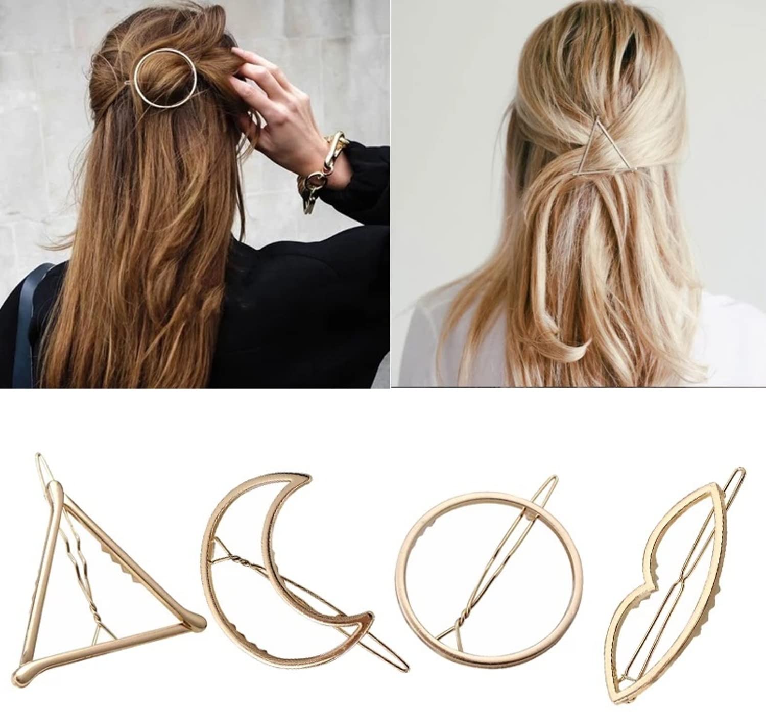 Snowpearl 20 Pieces Hair Accessories Combo – Hair Scrunchies | Large Hair Claw | Tic Tac Hair Clips | Golden Hair Clip | Medium Metal Hair Clutcher – Multicolor for Women & Girls 4