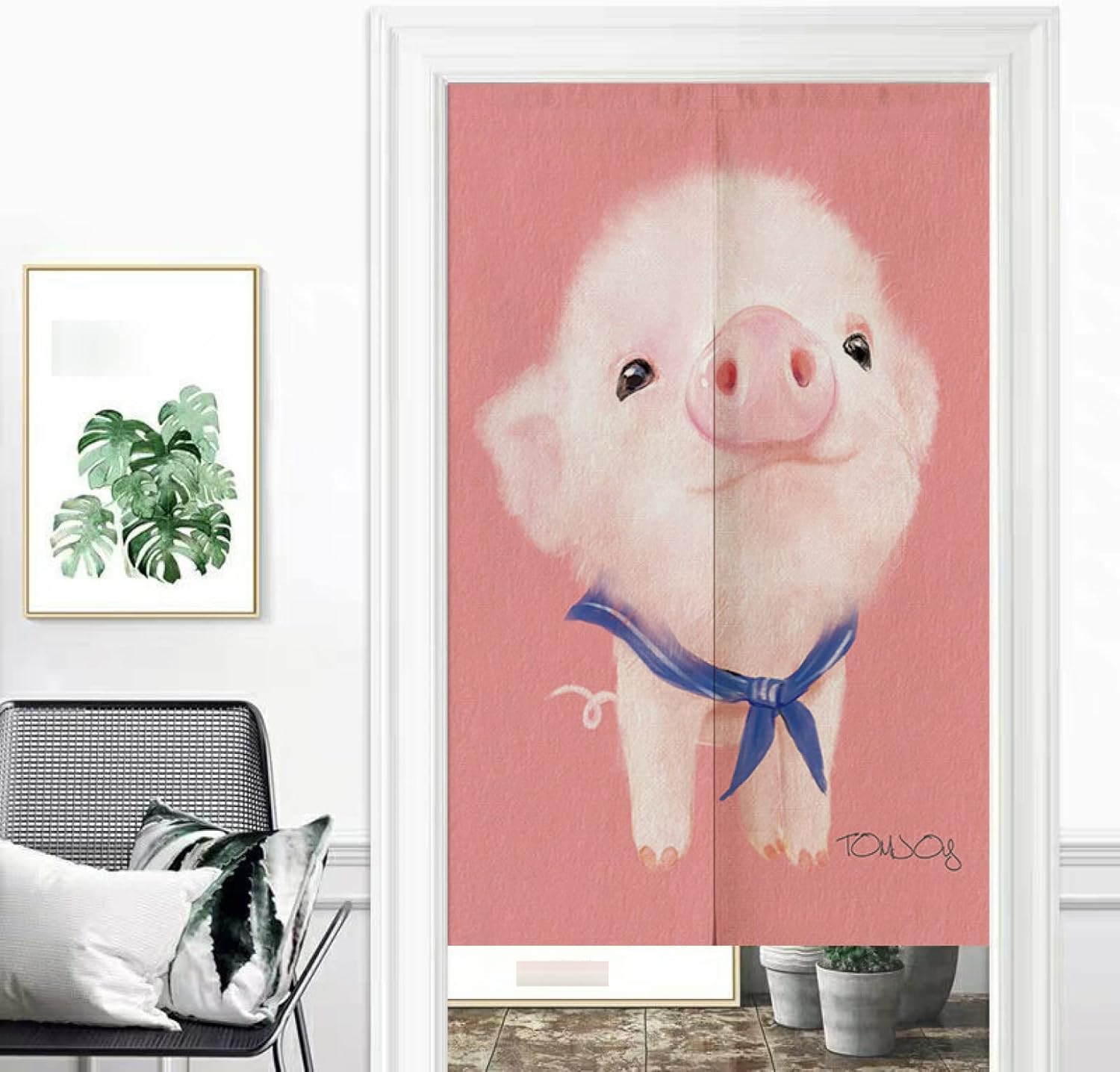 のれん 暖簾 短い 北欧 現代 100*150 動物柄 INS風 間仕切り