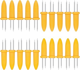 Xinzistar 20 Pcs Corn Cob Holders Fork Corn On the Cob Holders Stainless Steel Corn Holders BBQ Corn Skewers Sweetcorn Prongs Corn Cob Forks for Picnic Camping Party Tool Food Festival Home Outdoor