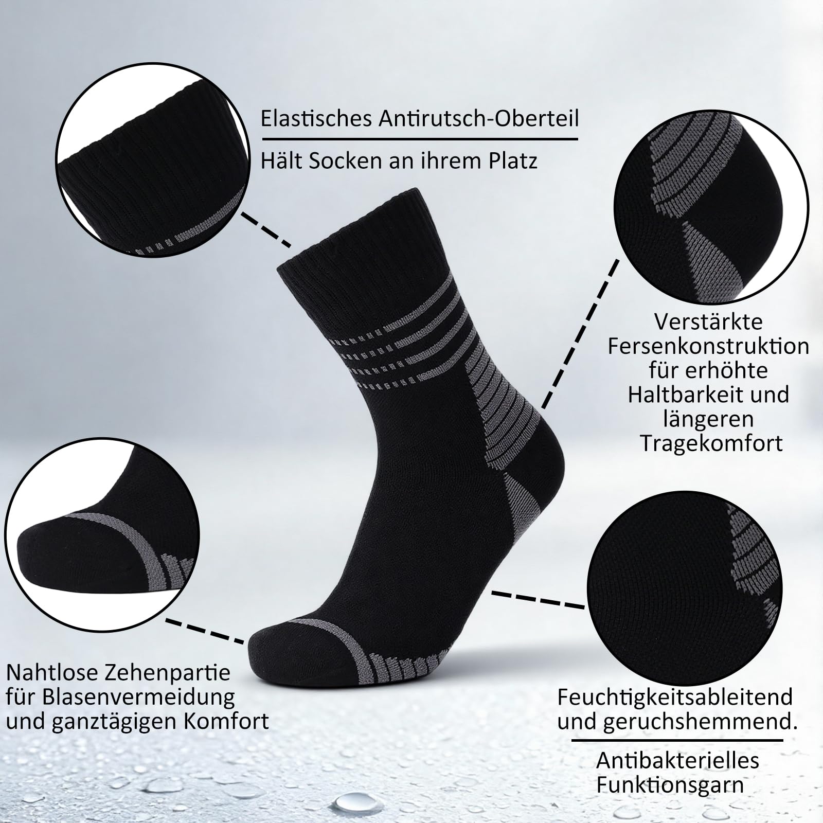 RANDY SUN Chaussettes Imperméables pour Femmes Hommes Respirant Résistant au Froid Sports Plein Air 1 Paire