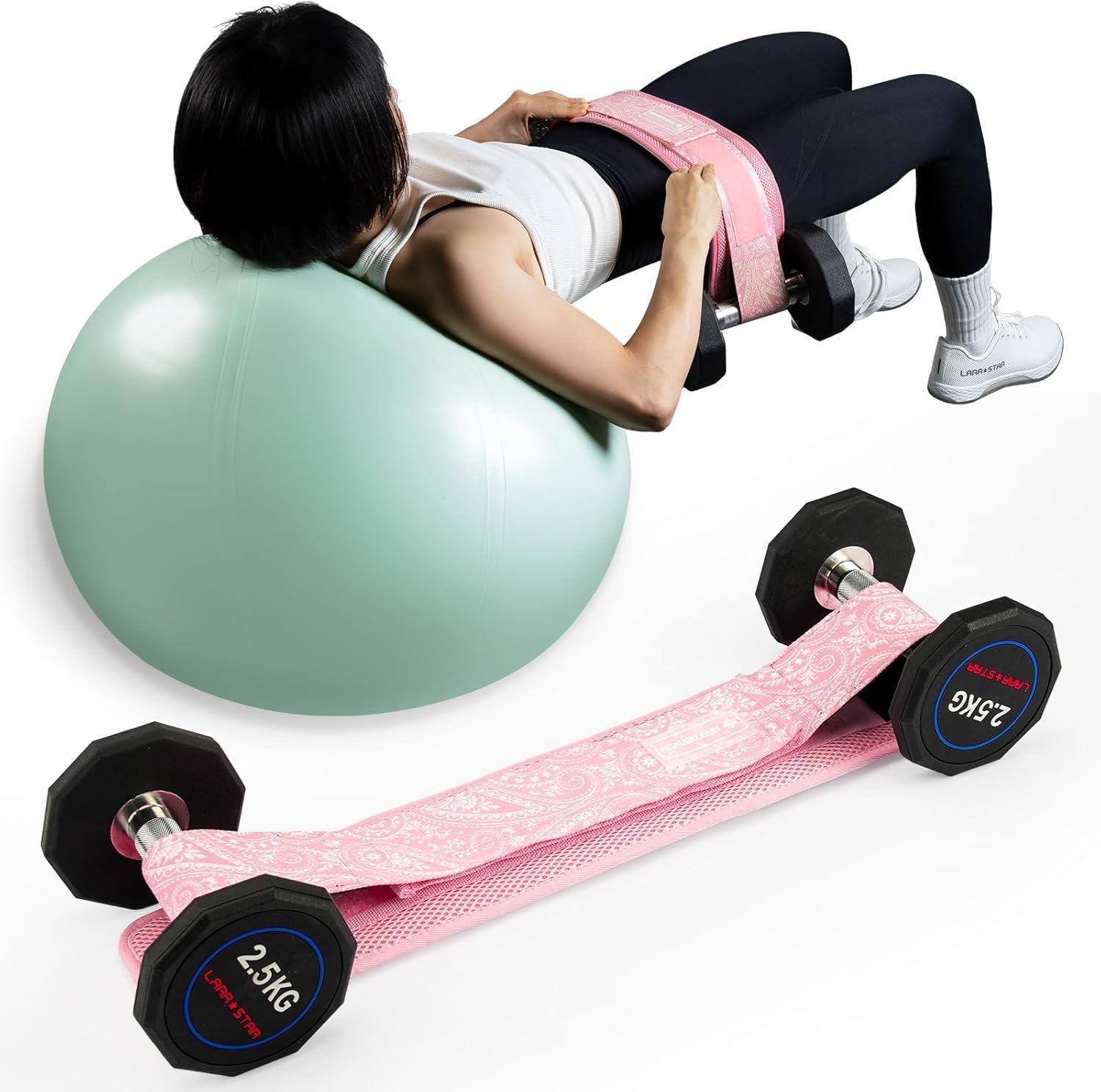 Azonee Hip Thrust Belt for Women, Booty Training Belt with 20kg Weight Capacity per Side for Effective Glute Workouts, Essential Gym Accessory for Stronger Hips, Comfortable and Durable Design (Pink)