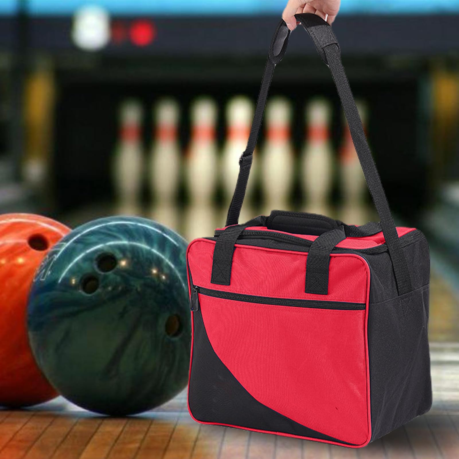 Genérico Sacs pour boules de bowling en tissu Oxford avec bandoulière pour ranger tout votre matériel de bowling, y compris 1 boule 10 chaussures (jusqu'à la taille 15 hommes) et serviettes