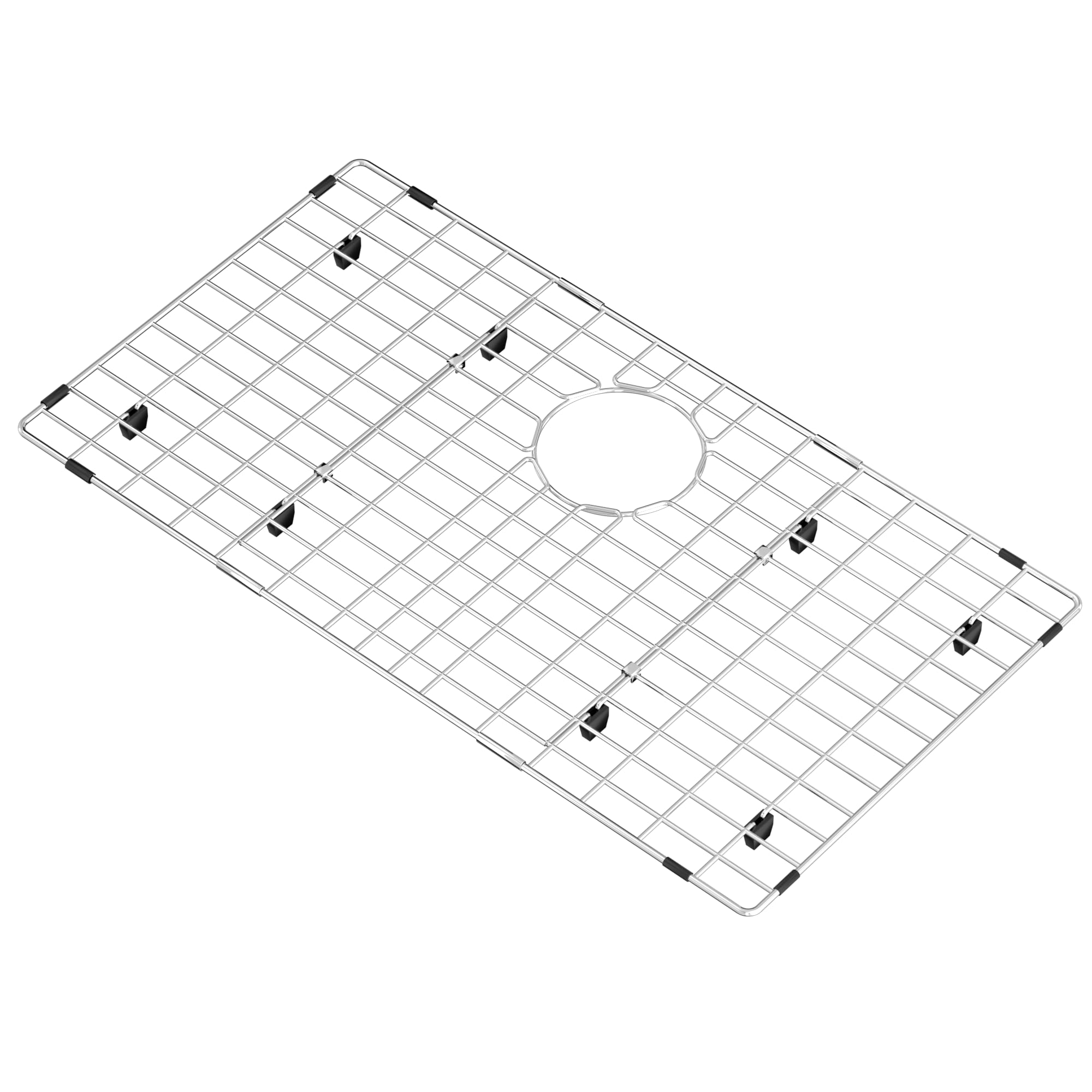 blitzlabs Kitchen Sink Grid Protector Stainless Steel Sink Bottom Grid Metal Sink Grate with Rear Drain for Kitchen Single Sink Bowl 28.3"L×15.2"W — image 1