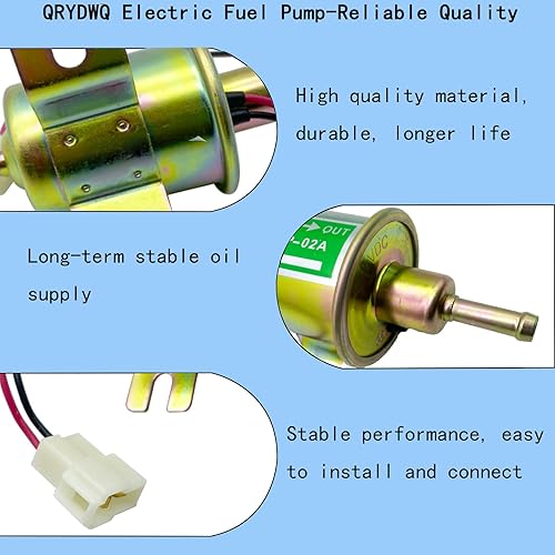 Miniatura 8 de QRYDWQ Bomba de combustible eléctrica universal de 12 V en línea diésel en línea en tanque con kit de instalación, gasolina sólida de metal o motor