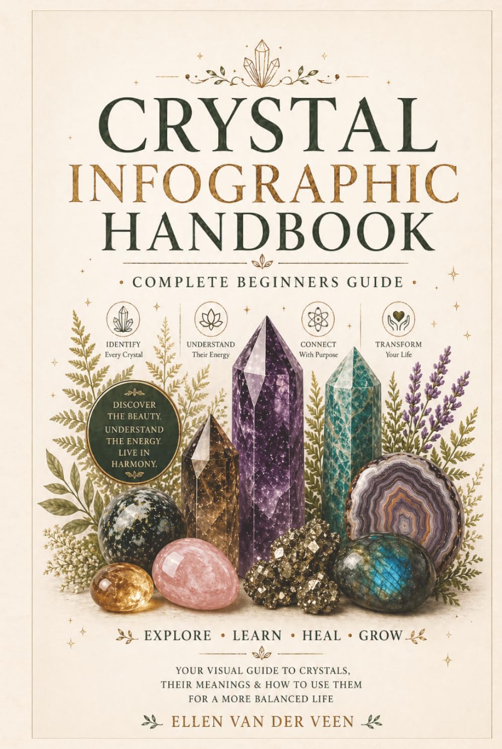 Crystal Infographic Handbook: A beginners guide to connect, heal, and grow with the power of crystals