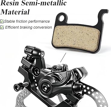 4 Pairs Bike Brake Pads, MTB Disc Brake Pads with Installation Tools, Compatible for Shimano Brake Pads Deore XT SLX M596 M595 Hone Alfine Saint LX