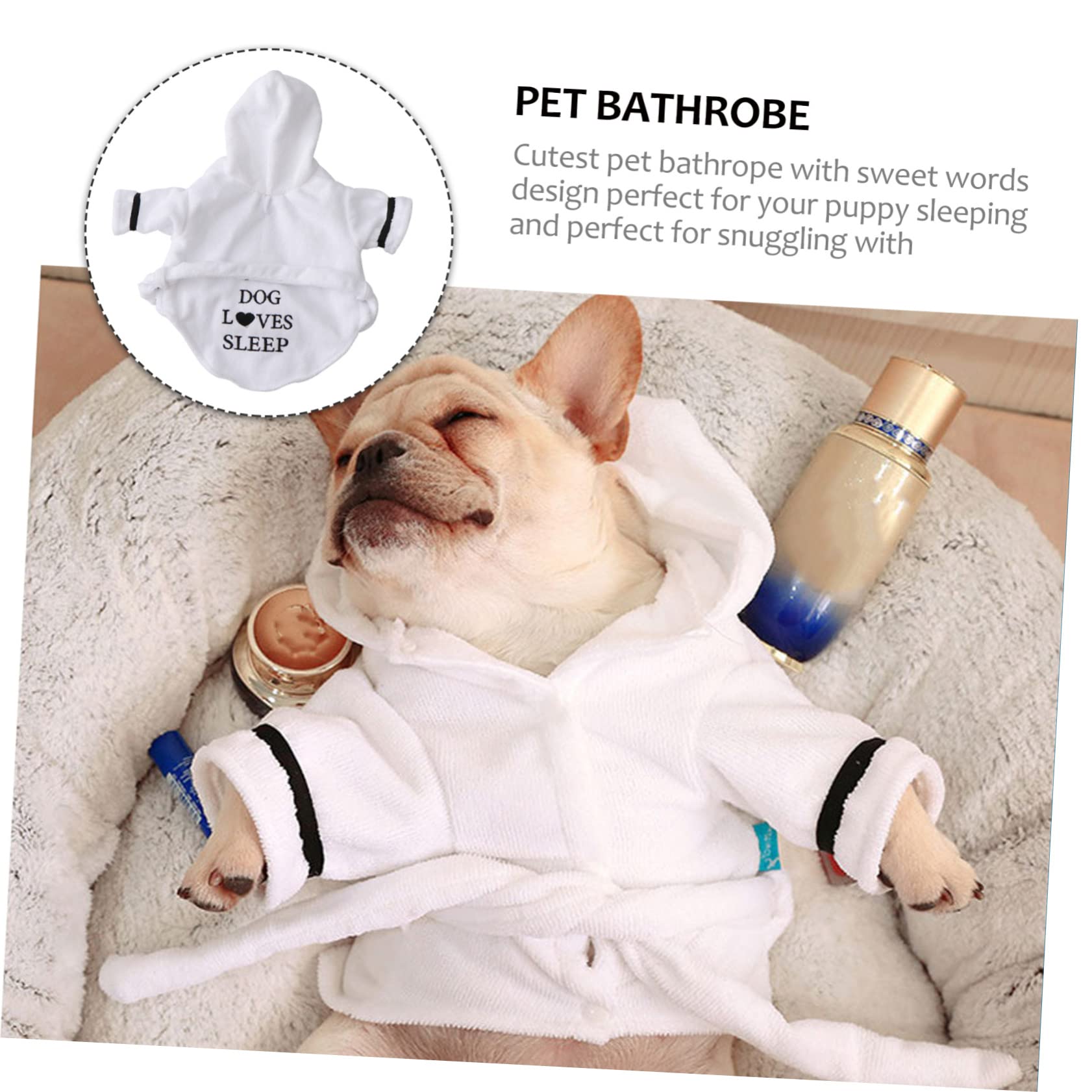 Kisangel 3stücke Fast Dry Pet Bathrobe Für Hunde Und Katzen Schnelltrocknender Super Saugfähiger Bademantel Mit Kapuze Weiß Für Baden Nässe