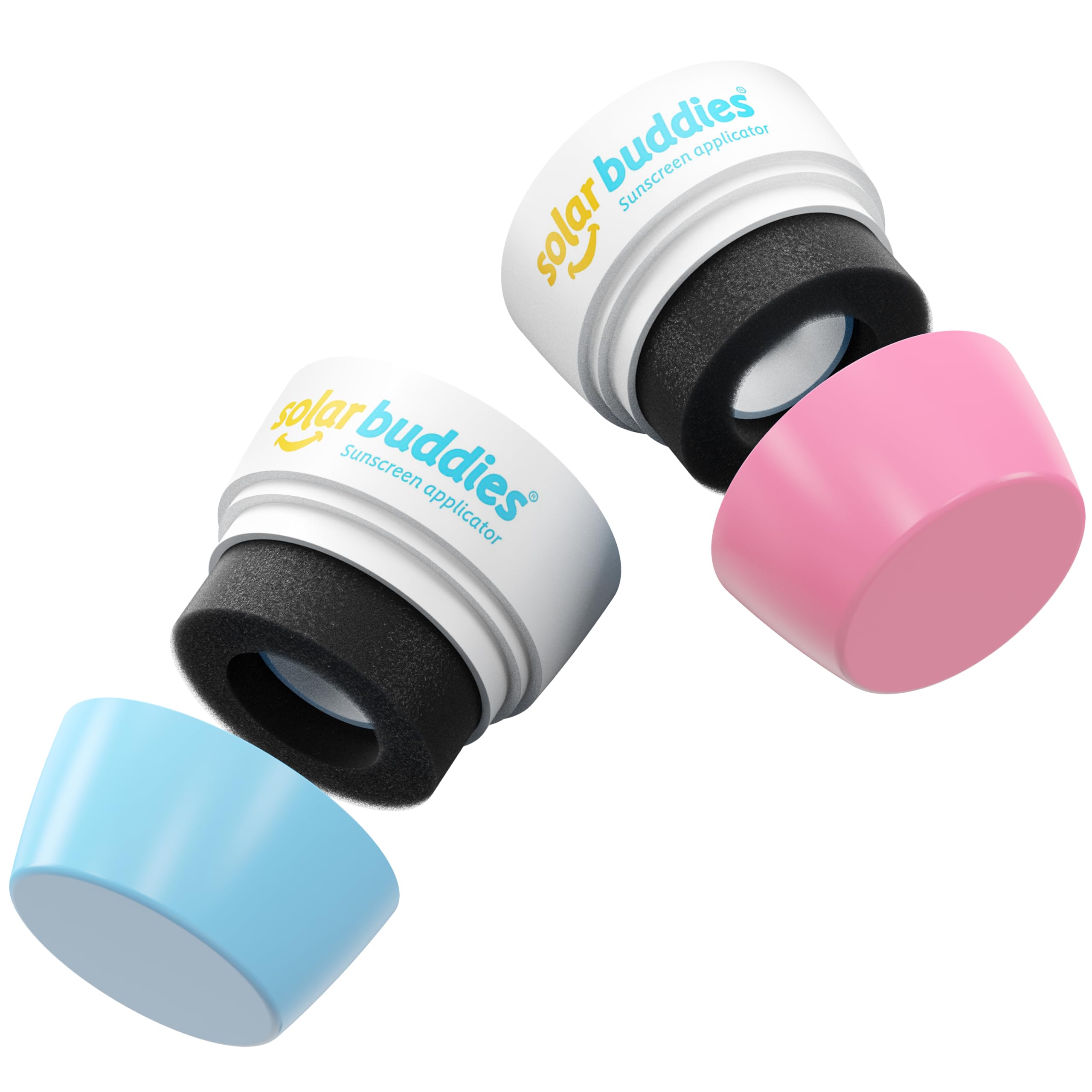 Solar Buddies Replacement Duo Heads - Compatible with the Child Friendly Refillable Solar Buddies Sunscreen Applicator - Holds Up To 3.4fl oz, (This is NOT a Full Unit) (Pink,Blue)