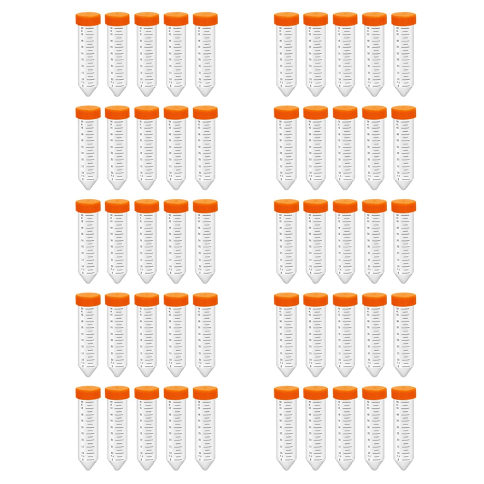 Hndhbfgrt Conical Centrifuge Tubes 50ML, 50Pcs Polypropylene Test Tubes, Leak-Proof Caps, Plastic Container with Graduated