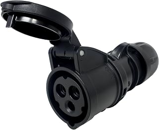 PCE 16amp 2P+E CEE Midnight Black Cable Mount Female Socket. IP44 (213-6X)