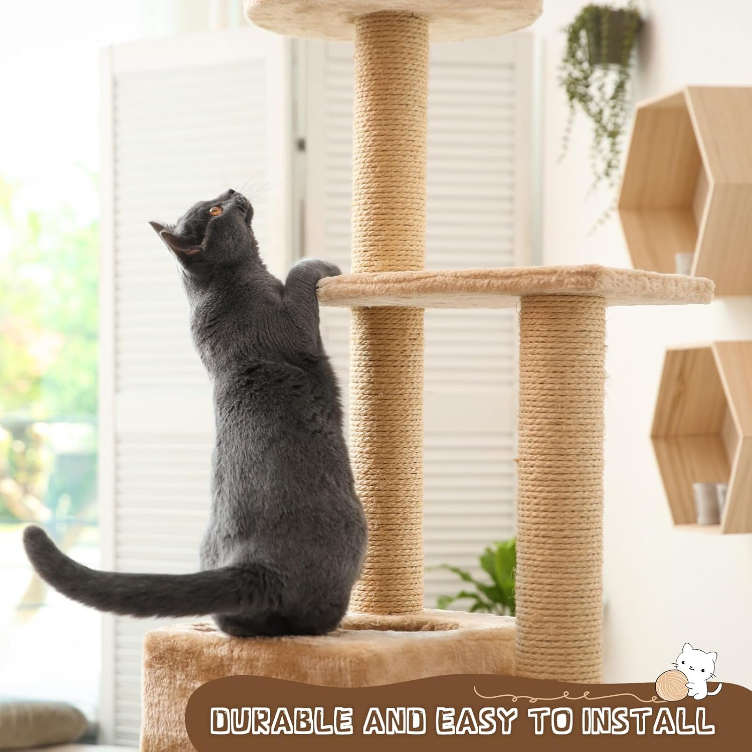 review 2 Pack Christmas Nature Hemp Rope 1/4 Inch Cat Natural Sisal Rope for Scratching Post Cat Tree Rope Cat Scratcher Replacement Rope Cat Scratch Rope for Cat Tree Tower DIY Hammock (328 Feet)