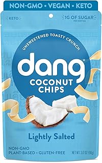 Dang Keto Toasted Coconut Chips Lightly Salted, Unsweetened, Vegan, Glut...