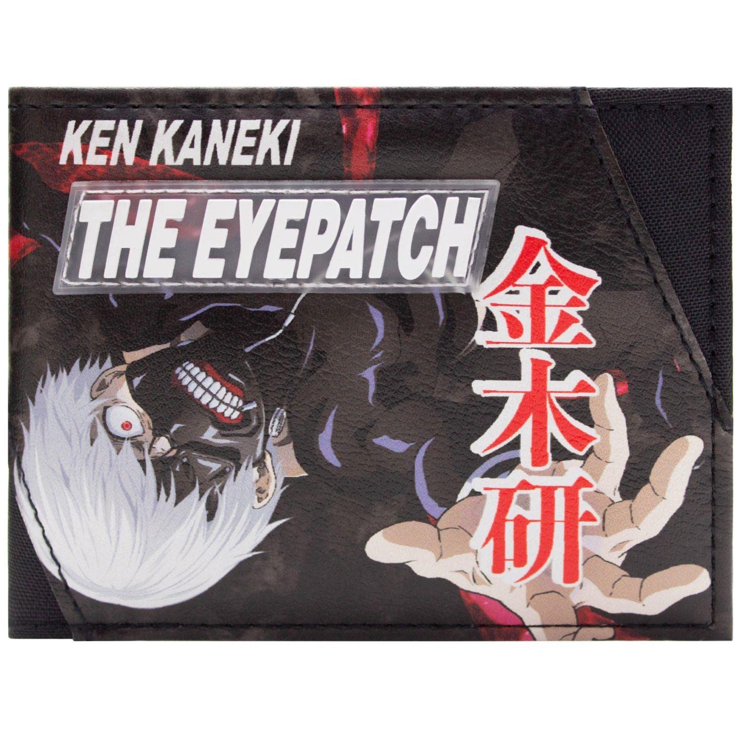 Tokyo Ghoul Ken Kaneki The Eyepatch Black ID and Card Bi-Fold Wallet, Black, One Size, Bi-Fold