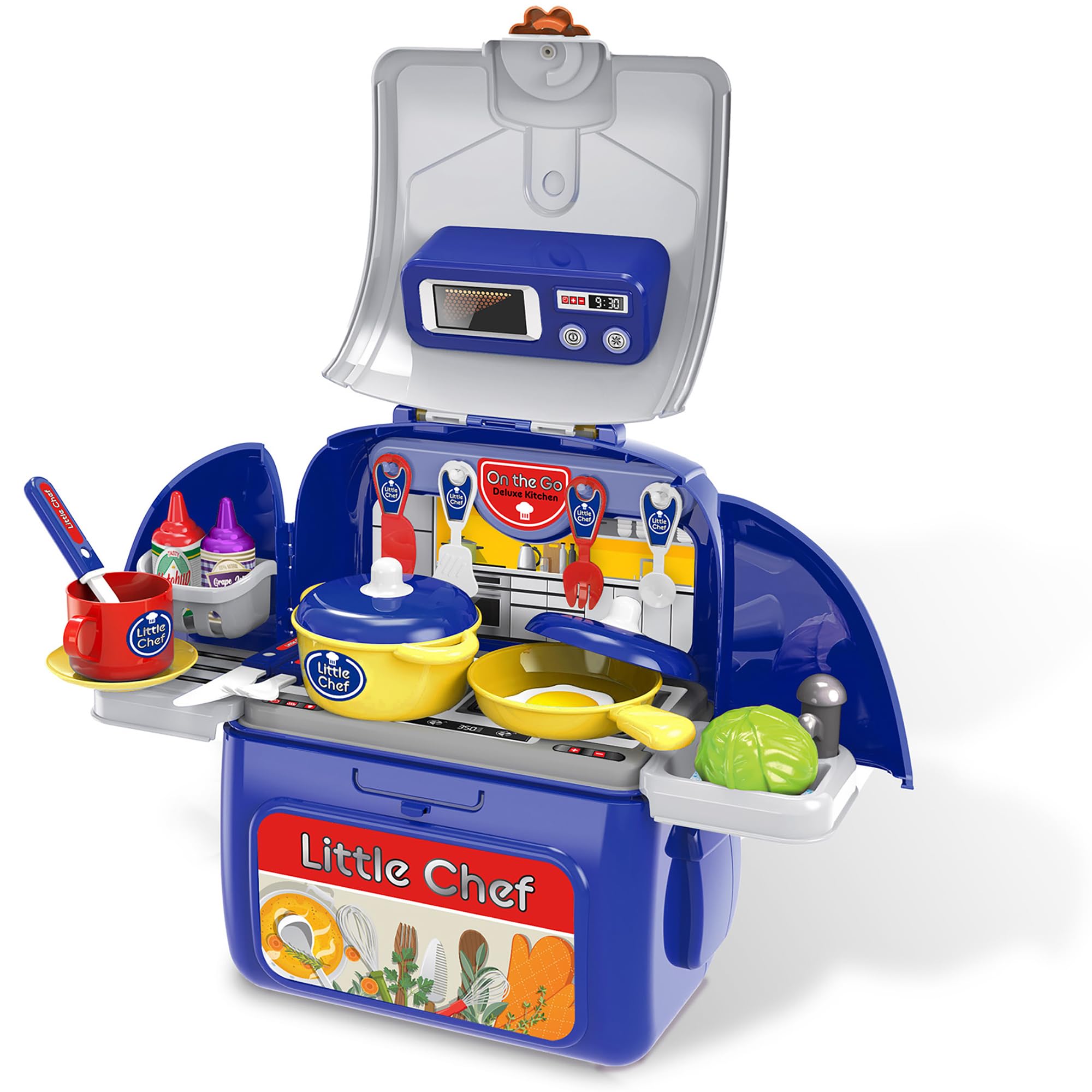 Kid Galaxy On The Go Backpack - Pretend Play Cooking Set.