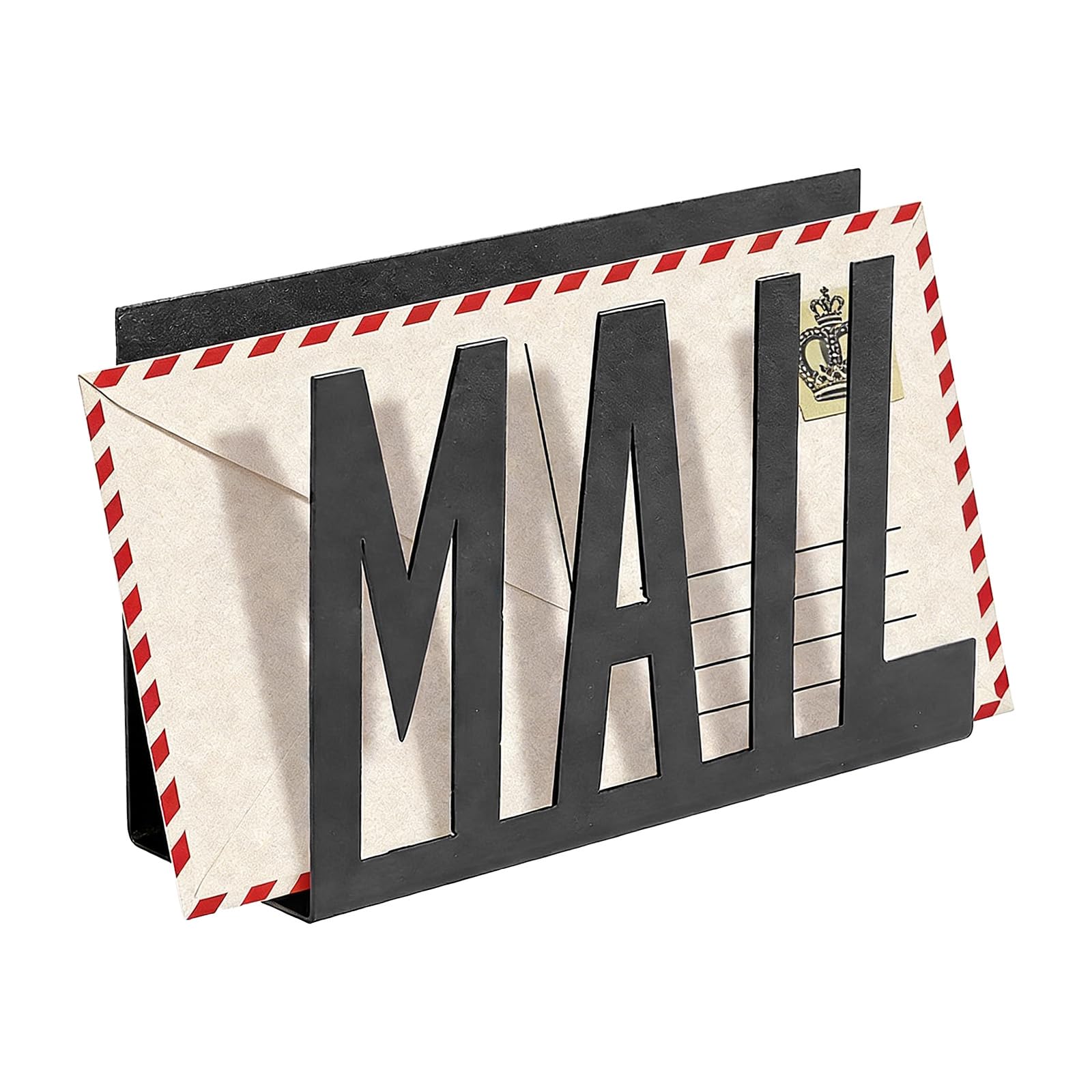 Plkjiu Letter Holders for the Home, Metal Letter Holder Cutout Mail Lettering Design Mini Letter Rack for Desktop Home Entryway Living Room