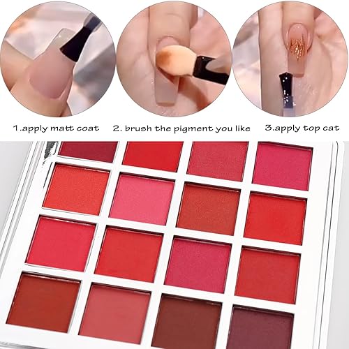 Miniatura 5 de Juego de polvo de pigmento para uñas, polvo de purpurina de uñas degradada de 16 colores, kit de pigmento fluorescente neón, polvo de frotamiento