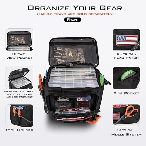 Miniatura 2 de KastKing - Bolsas para aparejos de pesca - Bolsas de pesca para agua salada y agua dulce - Resistente al agua, correa de hombro acolchada -