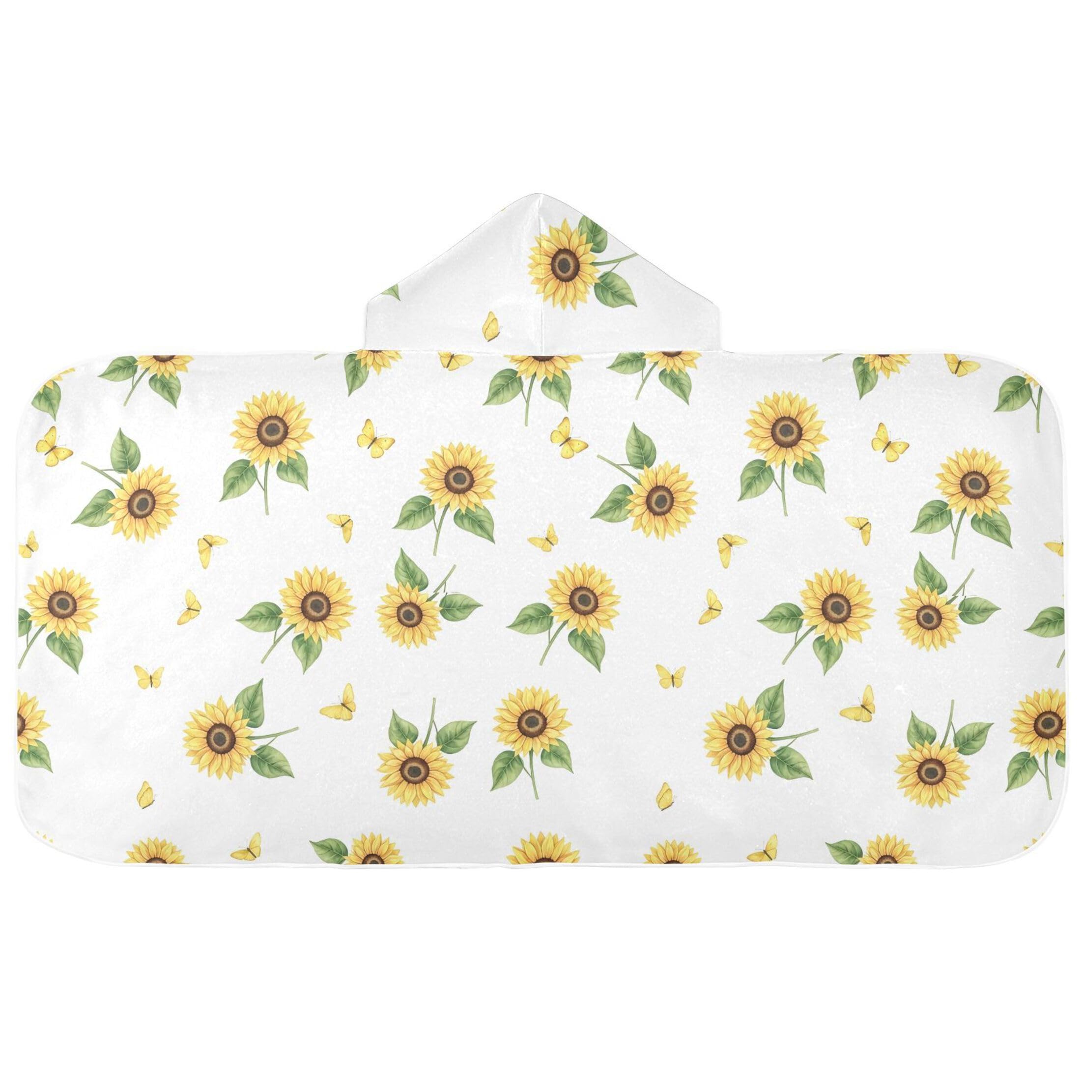 Fuauuyl Sunflowers Hooded Baby Bath Towel Soft & Breathable Towel for Newborns Infants Toddlers, Nursery Essential